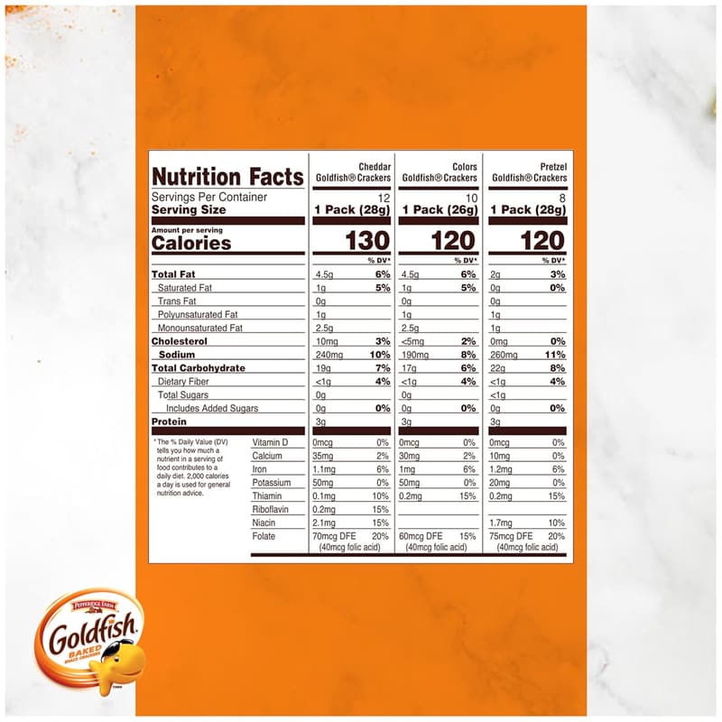 Goldfish Crackers Variety Pack with Cheddar & Pretzels, 30 Ct