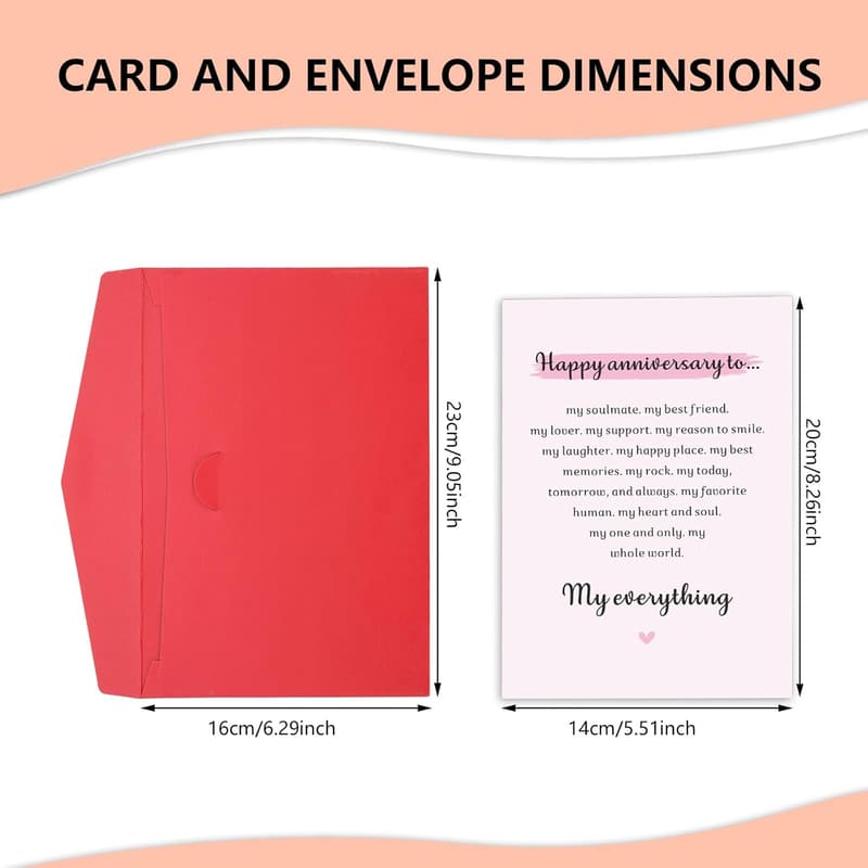 1st Anniversary Card for Husband - Romantic Gift for Couples