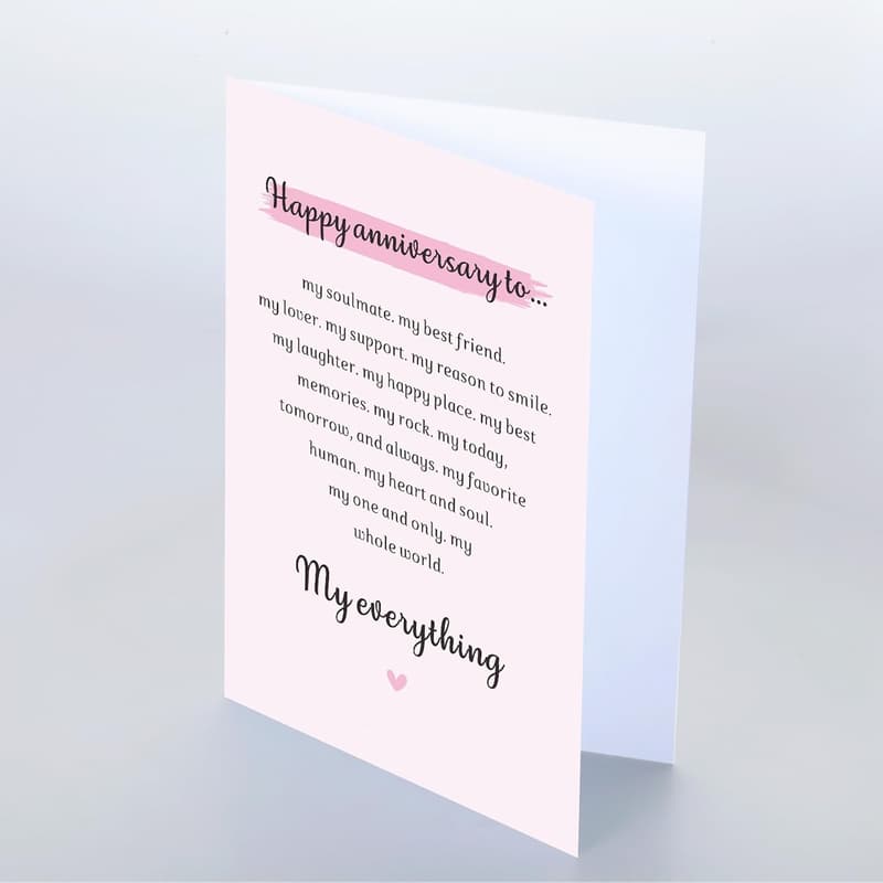 1st Anniversary Card for Husband - Romantic Gift for Couples
