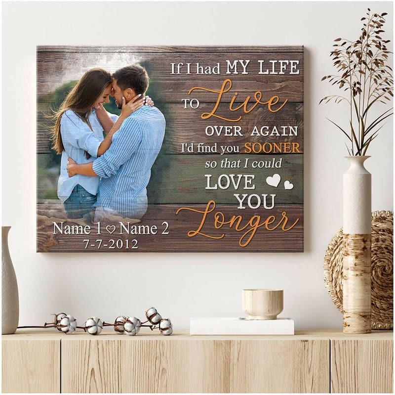 Personalized Family Name Canvas Wall Art for Husband