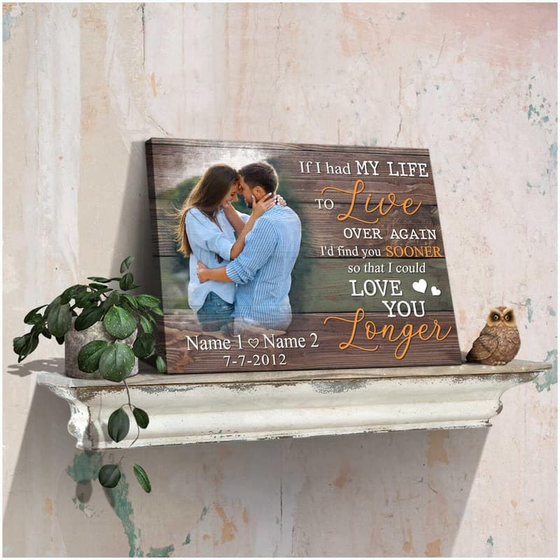 Personalized Family Name Canvas Wall Art for Husband