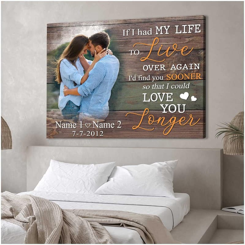 Personalized Family Name Canvas Wall Art for Husband