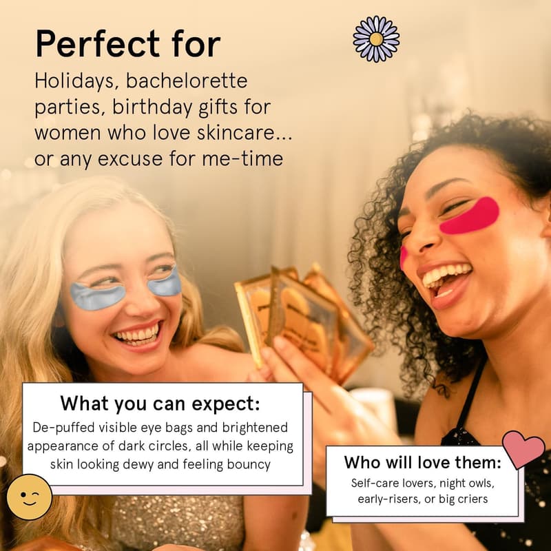 Birthday Under Eye Patches - 12 Pairs - Vegan Gift for Women