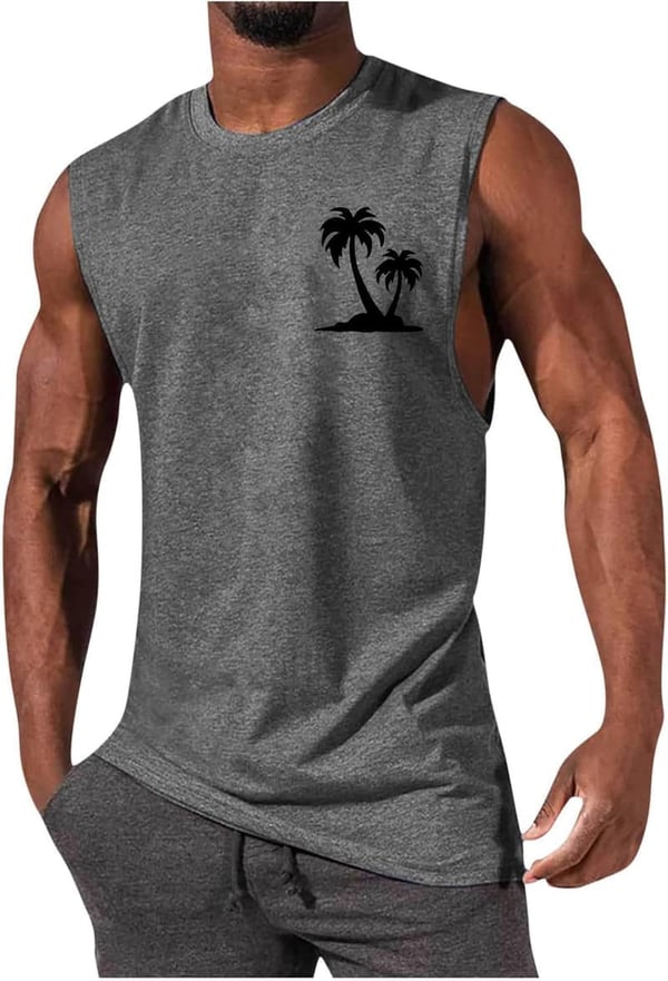 Big and Tall Men's Sleeveless Gym Tank Top - Summer Casual