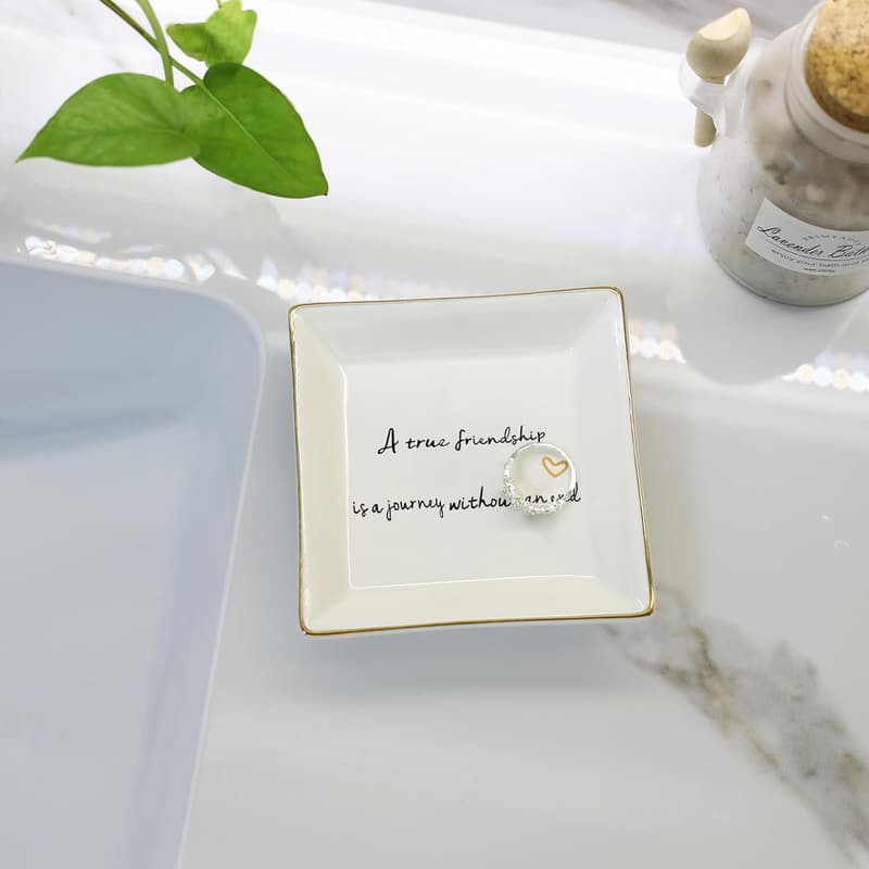 Ceramic Ring Dish Jewelry Tray for Mom, Sister, or Friends