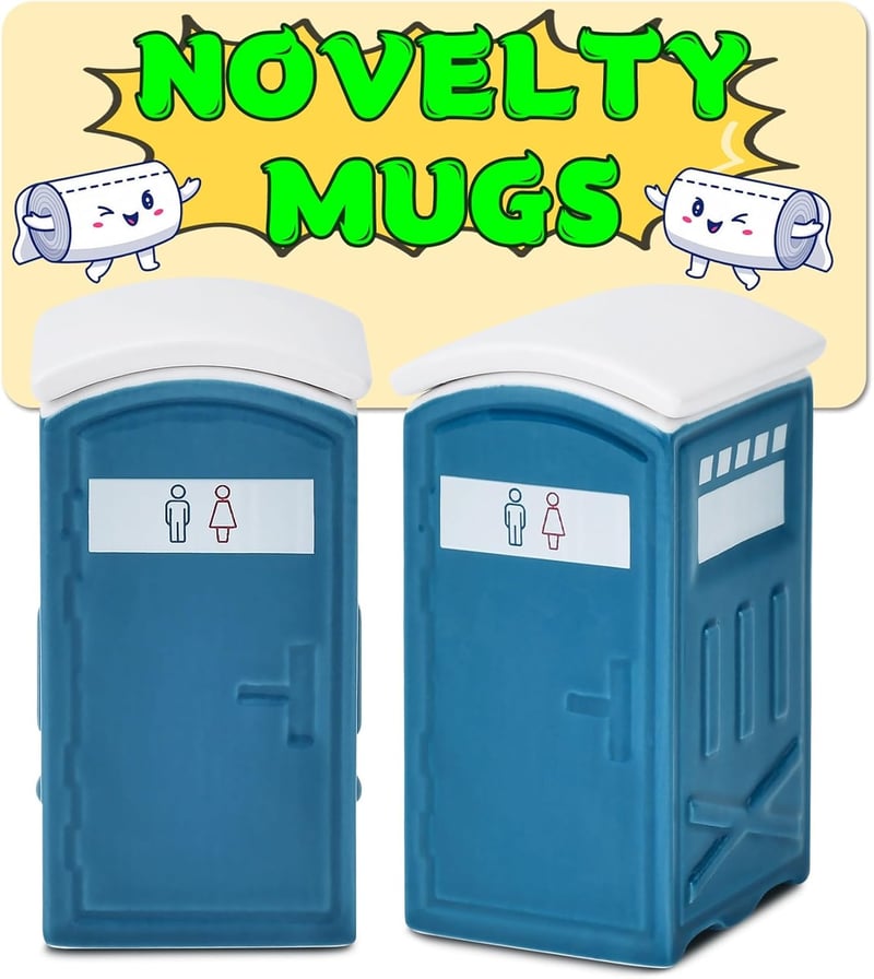 Funny Toilet Shot Glasses & Mugs Set for White Elephant Gifts