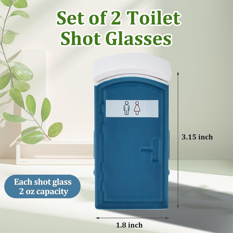 Funny Toilet Shot Glasses & Mugs Set for White Elephant Gifts