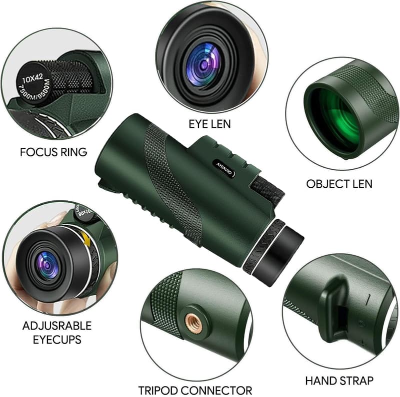 High-Powered Compact Monocular Telescope for Men and Dad