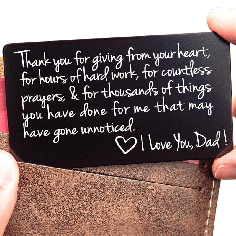 Father's Day Engraved Wallet Card Keepsake for Dad