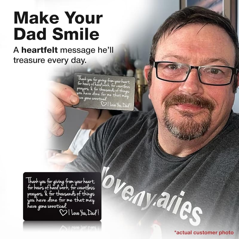 Father's Day Engraved Wallet Card Keepsake for Dad