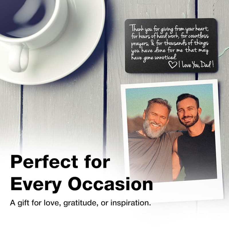 Father's Day Engraved Wallet Card Keepsake for Dad