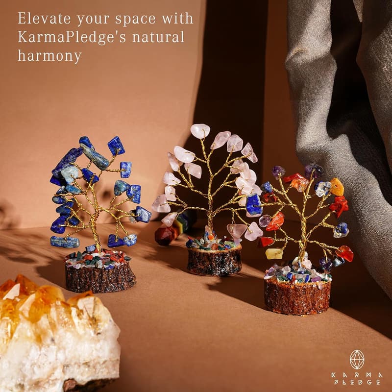 Chakra Healing Crystal Tree Set - Positive Energy Gift for Women