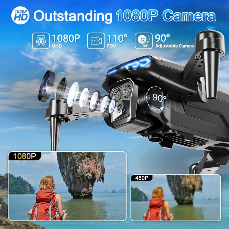 1080P HD Foldable Drone with Camera for Kids and Adults