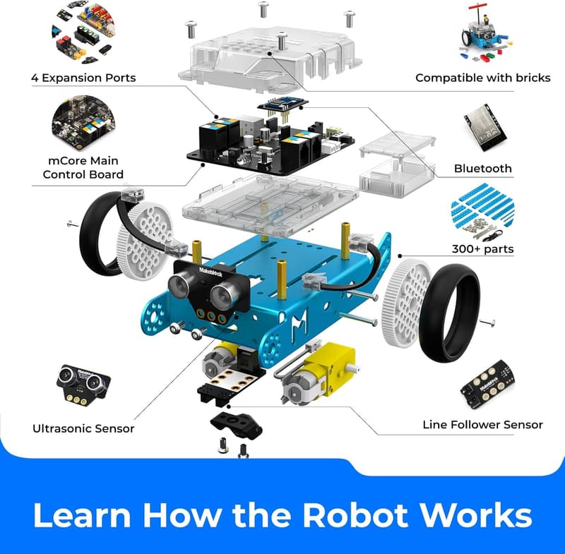 STEM Robotics Kit for Kids 8-12, Learn to Code with mBot