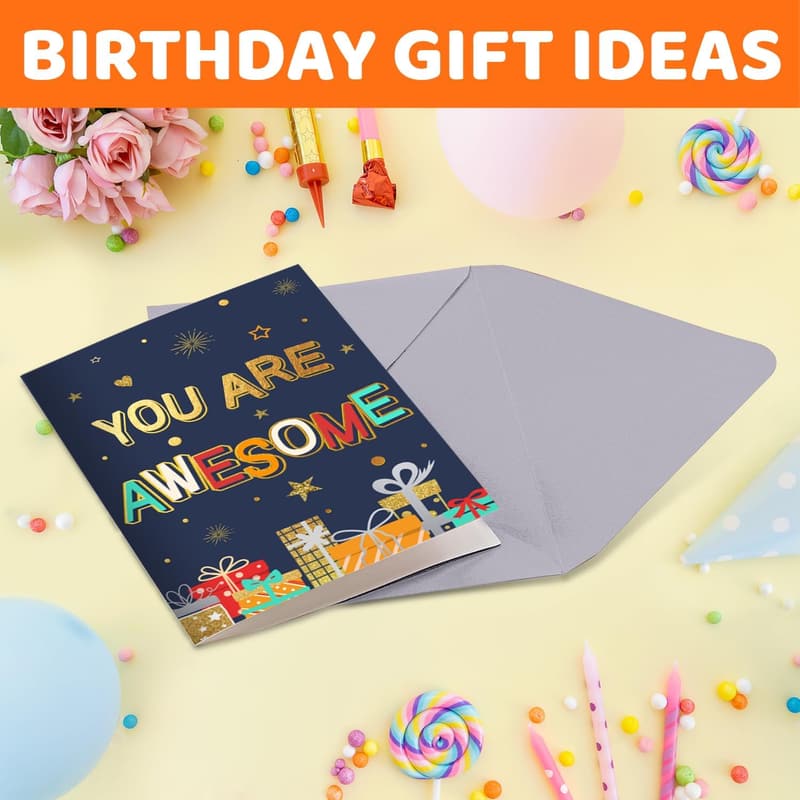 Birthday Gift Socks for Kids (Ages 9-10) with Greeting Card