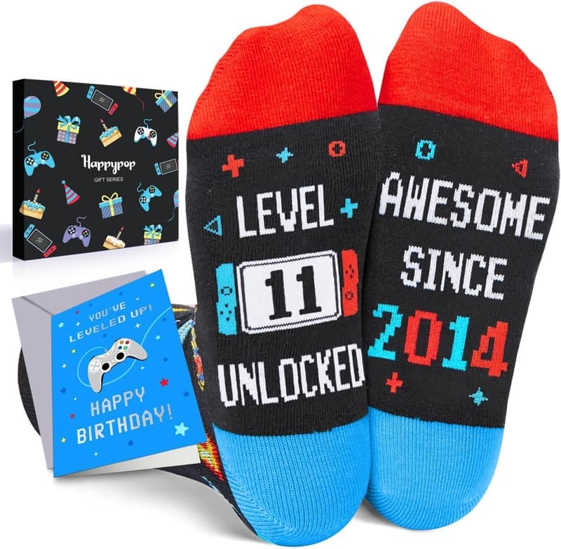 Birthday Gifts Socks for Kids Aged 7-12 with Greeting Card