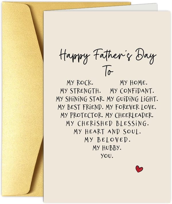 Father's Day Card with Poem for Husband