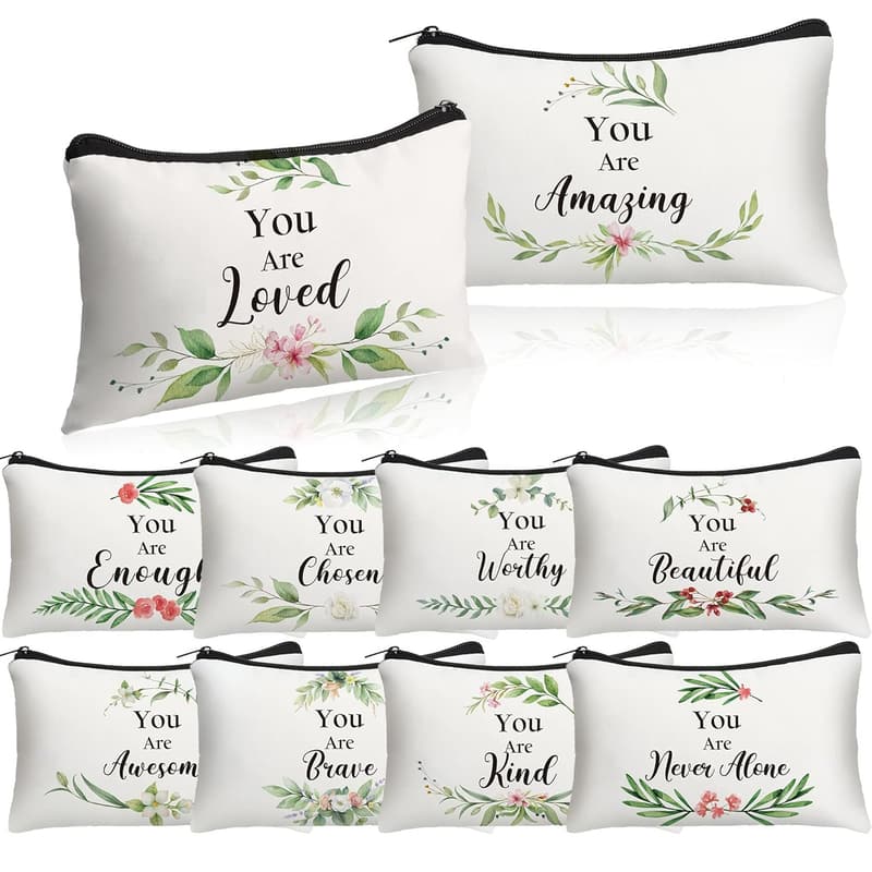Inspirational Makeup Bags for Women - 10 Pcs Christian Gift Set