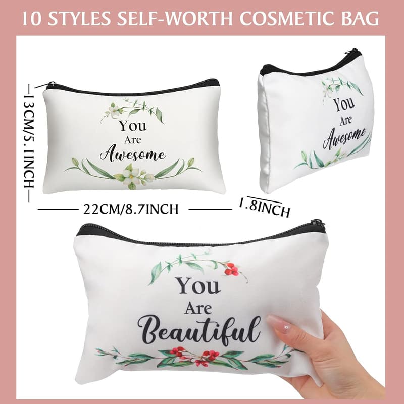 Inspirational Makeup Bags for Women - 10 Pcs Christian Gift Set