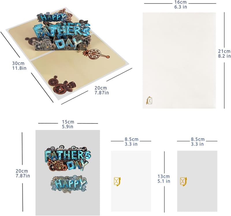 3D Pop-Up Father's Day Card for Dad & Men