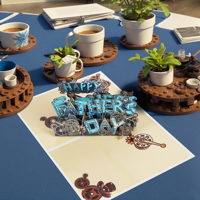 3D Pop-Up Father's Day Card for Dad & Men