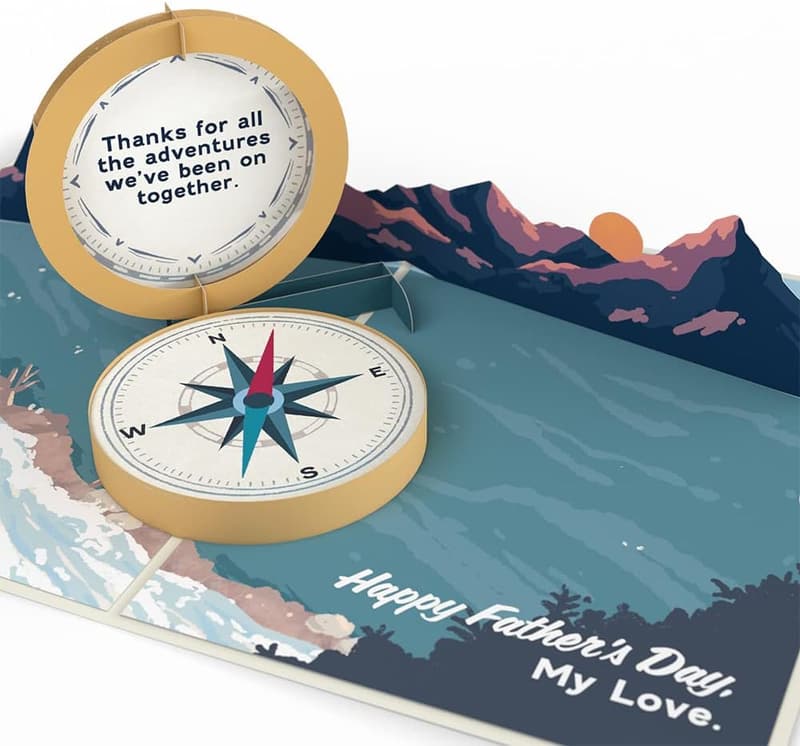 Happy Father's Day Pop-Up Compass Card for Husband