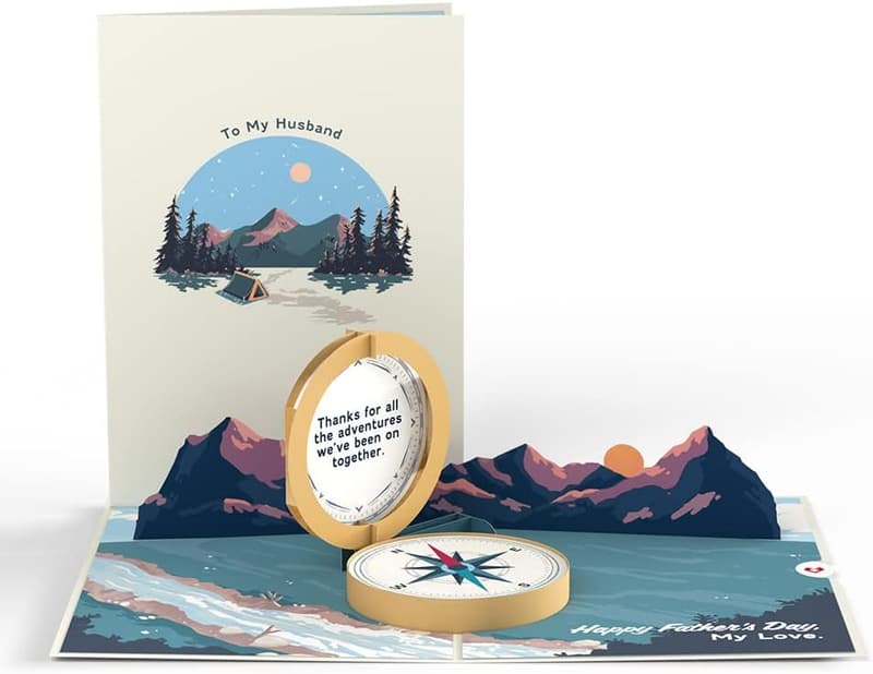 Happy Father's Day Pop-Up Compass Card for Husband