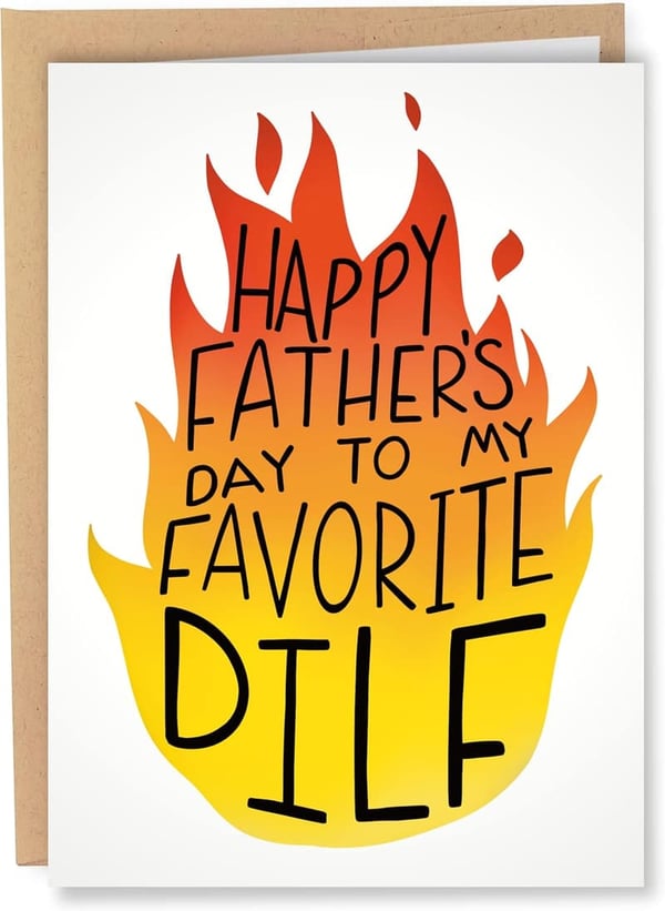 Funny Father's Day Greeting Card for Husband - D.I.L.F. Design