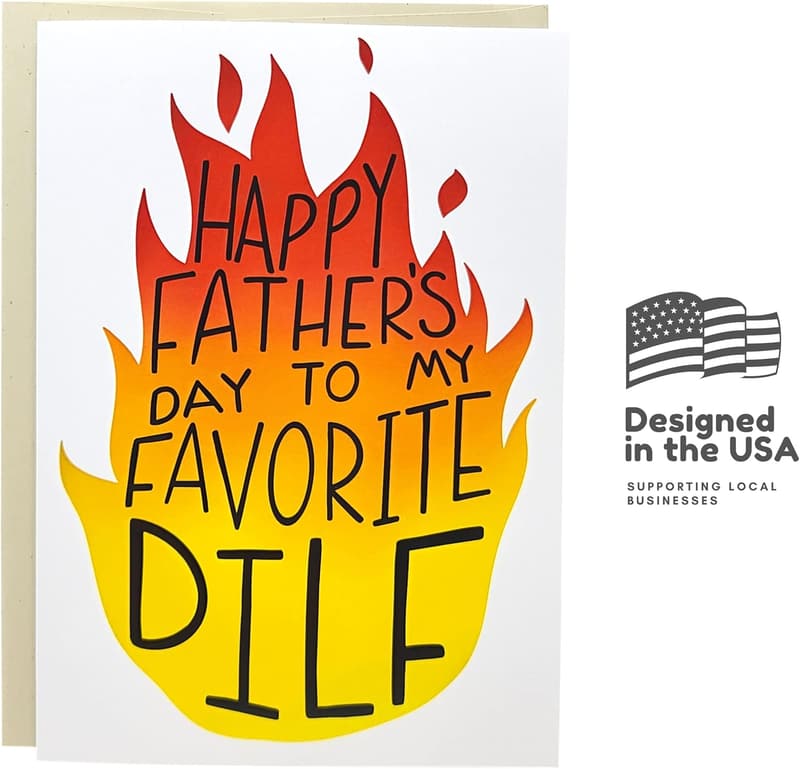 Funny Father's Day Greeting Card for Husband - D.I.L.F. Design
