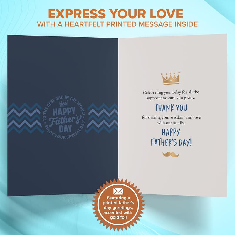 Happy Father's Day Laser-Engraved Wooden Card for Dad