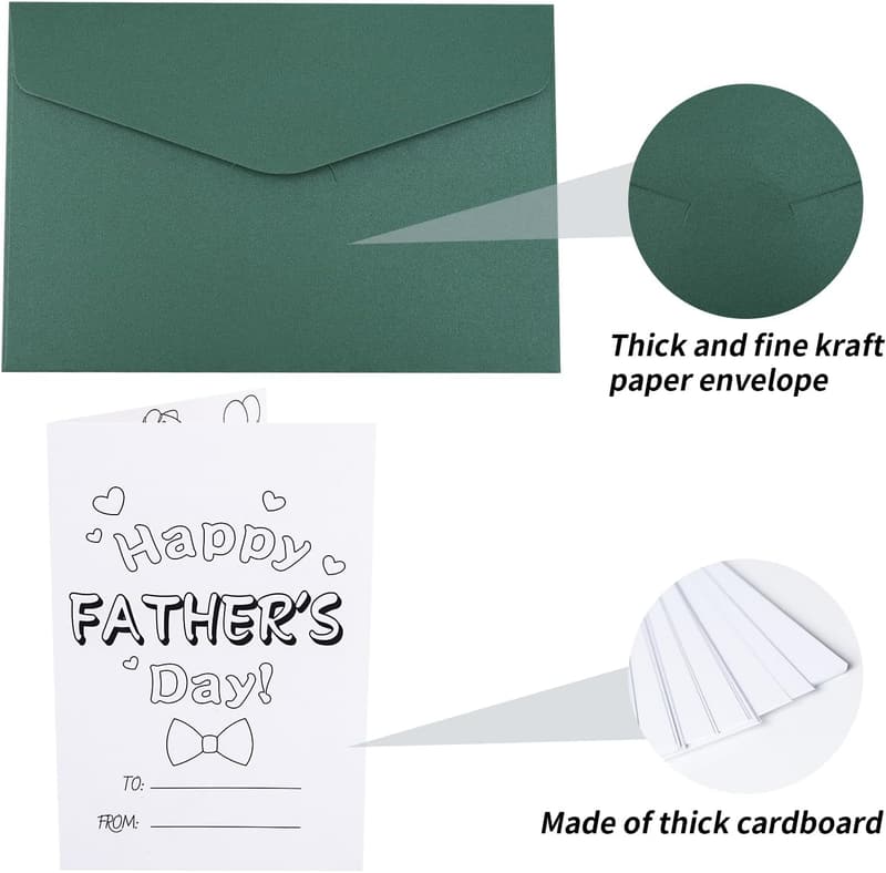 Father's Day DIY Card with Envelope - Fill-in-the-Blank Design