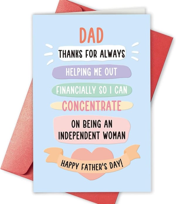Father's Day Poem Card for Dad - Thank You for Your Support