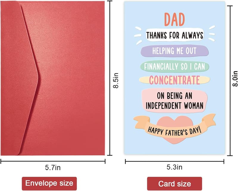 Father's Day Poem Card for Dad - Thank You for Your Support