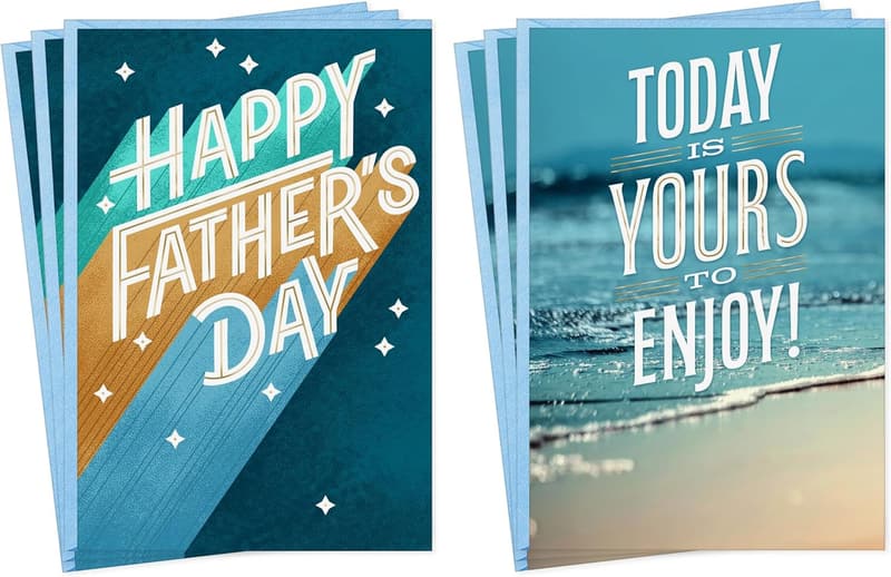 Father's Day Card Pack (6 Cards, 2 Designs) for Dads