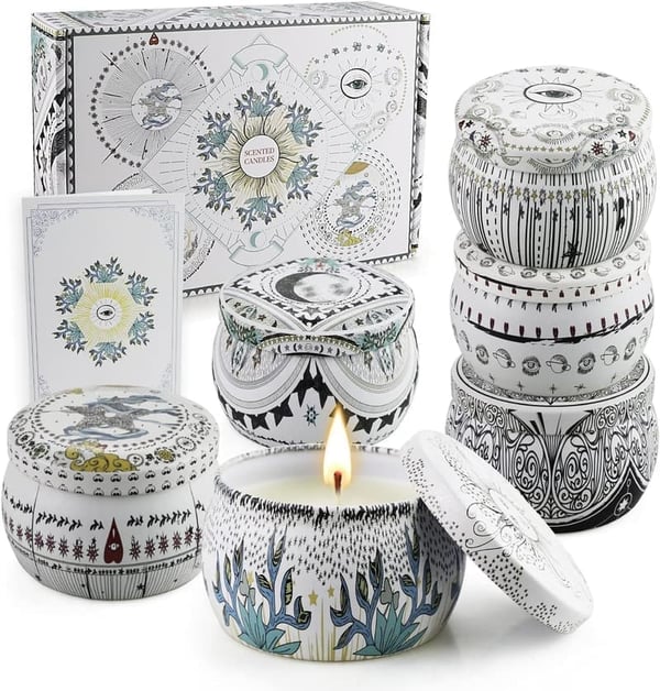 Aromatherapy Soy Wax Candle Set - 6 Pack Gift for Women