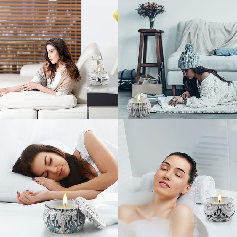 Aromatherapy Soy Wax Candle Set - 6 Pack Gift for Women