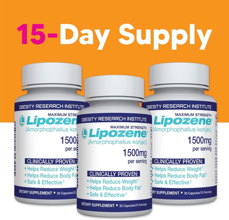 Lipozene Appetite Suppressant Diet Pills - 270 Total Capsules