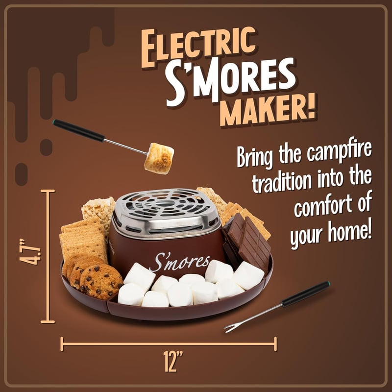 Indoor Electric S'mores Maker with Roasting Sticks - Movie Night
