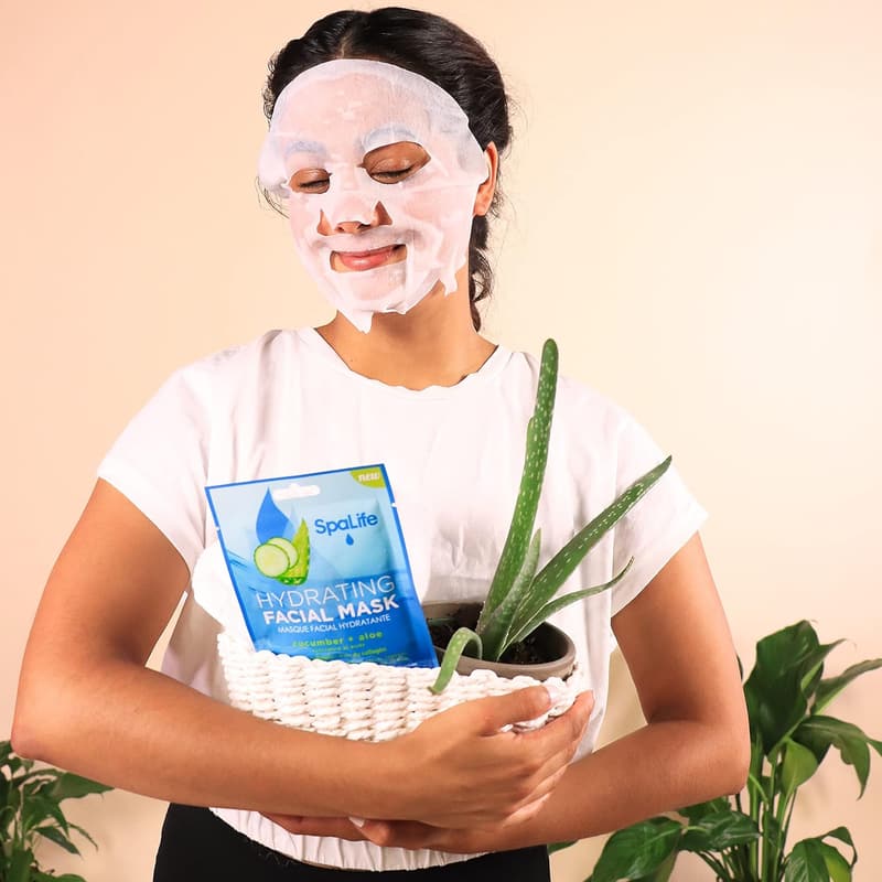 Korean Cucumber & Aloe Facial Masks - 10 Pack, Hydrating & Soothing