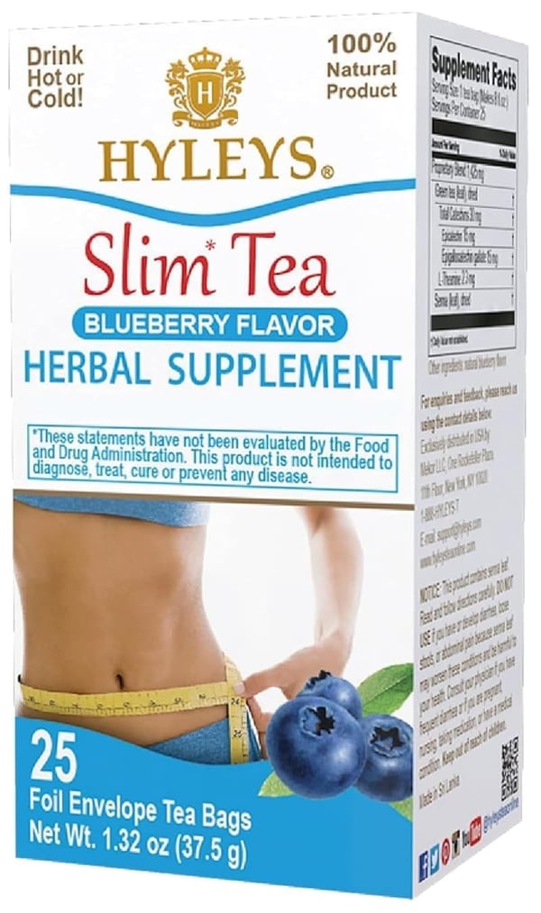 Blueberry Slim Tea - Herbal Detox Supplement (25 Bags, 12 Pack)