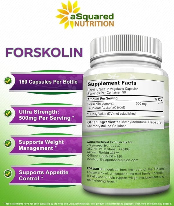 Forskolin 500mg Diet Pills - Max Strength Weight Loss Supplement