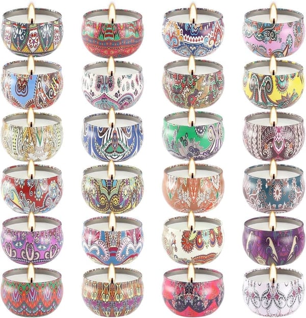 Aromatherapy Soy Candle Gift Set - 2.5 oz, 24 Pack for Women