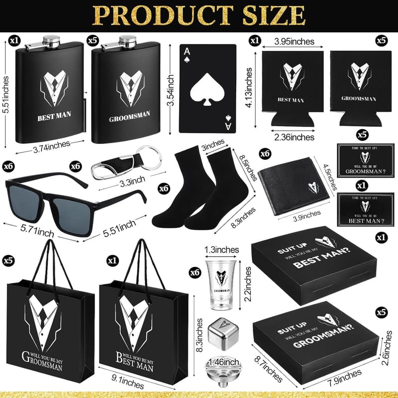 Groomsmen Proposal Gift Set - 66 pcs Wedding Accessories