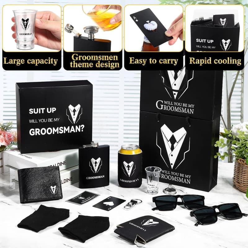 Groomsmen Proposal Gift Set - 66 pcs Wedding Accessories