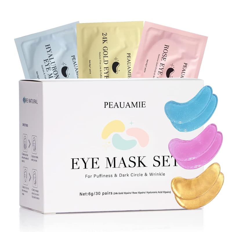 Gold & Hyaluronic Acid Eye Patches for Puffiness - 30 Pairs