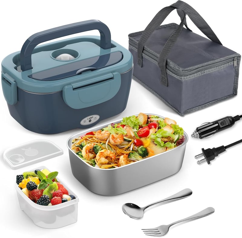 Portable Electric Food Warmer Lunch Box for Adults, 304 Stainless Steel