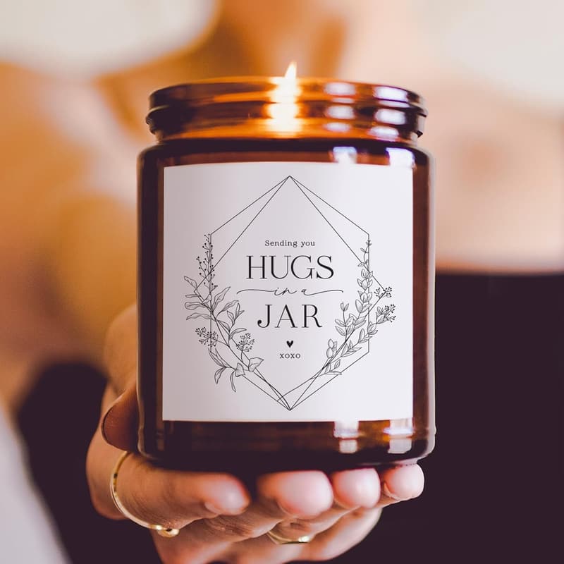 Relaxing Aromatherapy Soy Wax Candle - Lemongrass Lavender, 75-Hour Burn