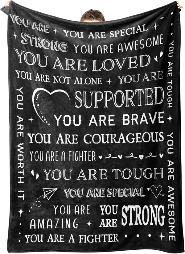 Get Well Soon Inspirational Blanket Gift for Men & Women