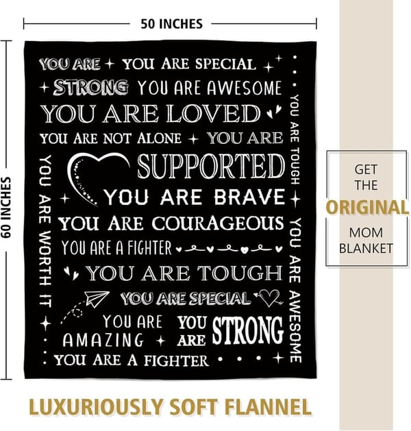 Get Well Soon Inspirational Blanket Gift for Men & Women