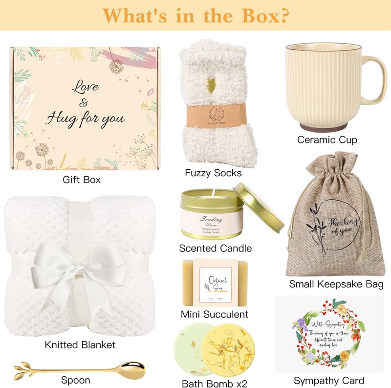 Sympathy Gift Basket for Women - Comfort Package for Grieving